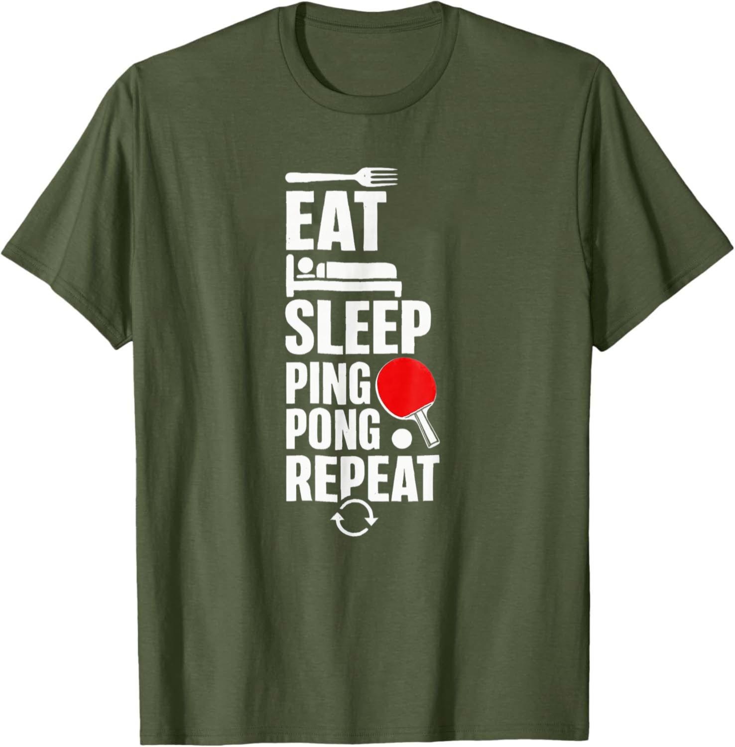 Table Tennis Graphics - Comer, Dormir, Ping Pong, Repetir -