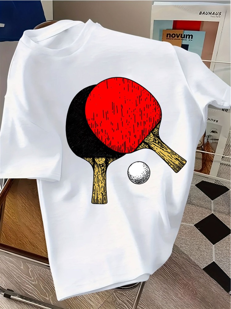 Table Tennis Graphics - Camiseta Masculina Azul Marinho com Gola