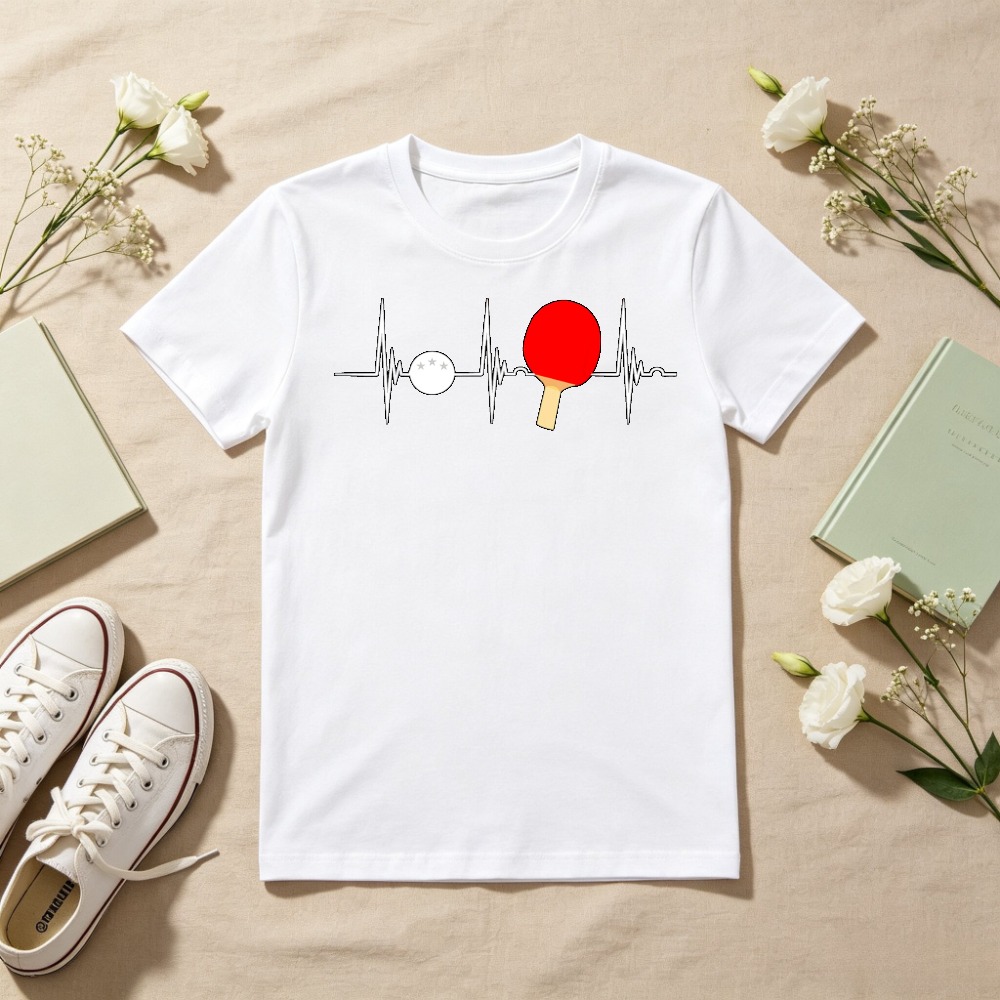 Table Tennis Graphics - Camiseta Esportiva de Verão com Estampa