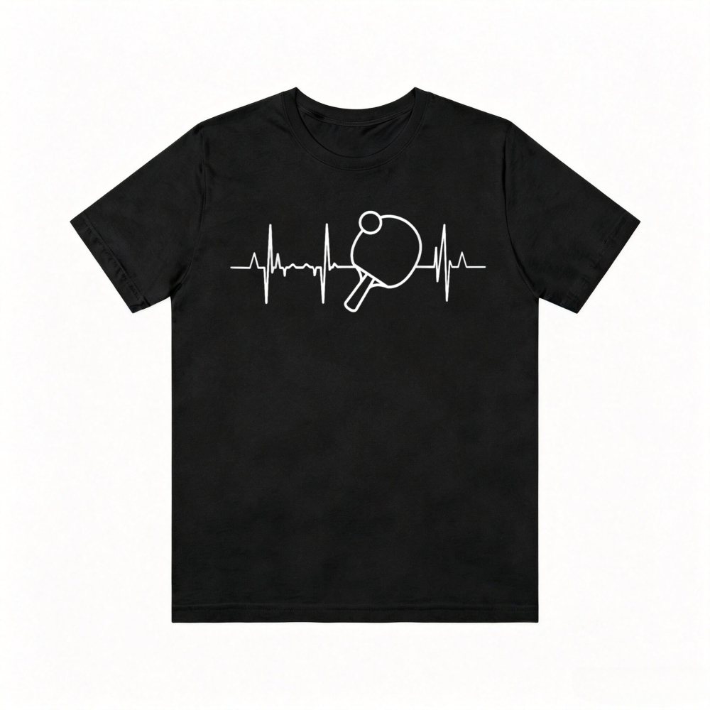 Table Tennis Graphics - Camiseta Casual Estilo Vintage com Estampa