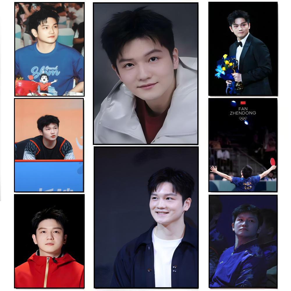 Table Tennis Zhendong - Pôster Dinâmico do Campeão de Tênis